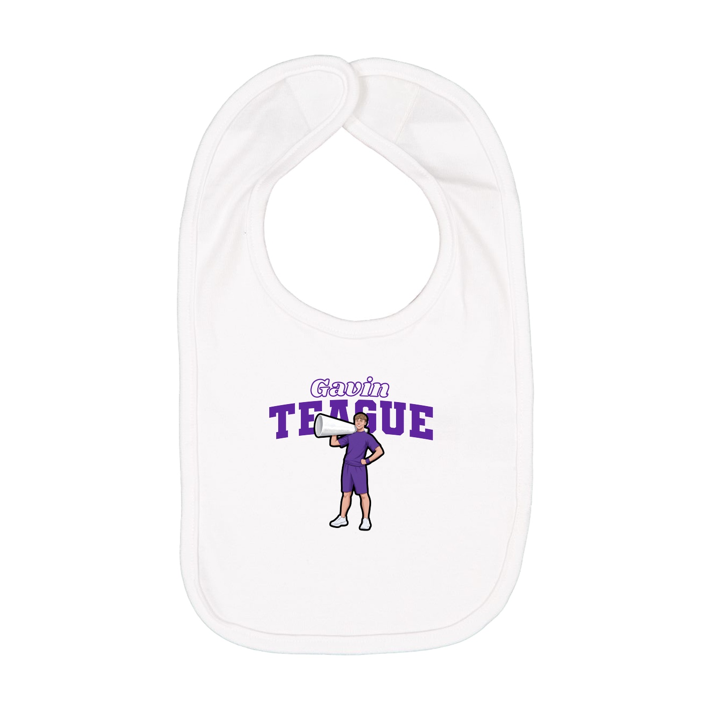 Infant Bib — Name Arch in White