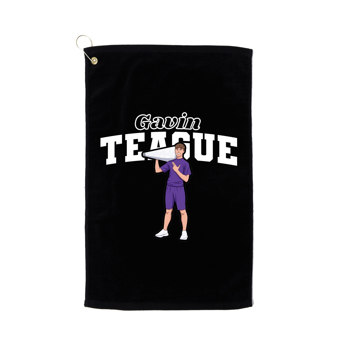 Golf Towel — Name Arch in Black