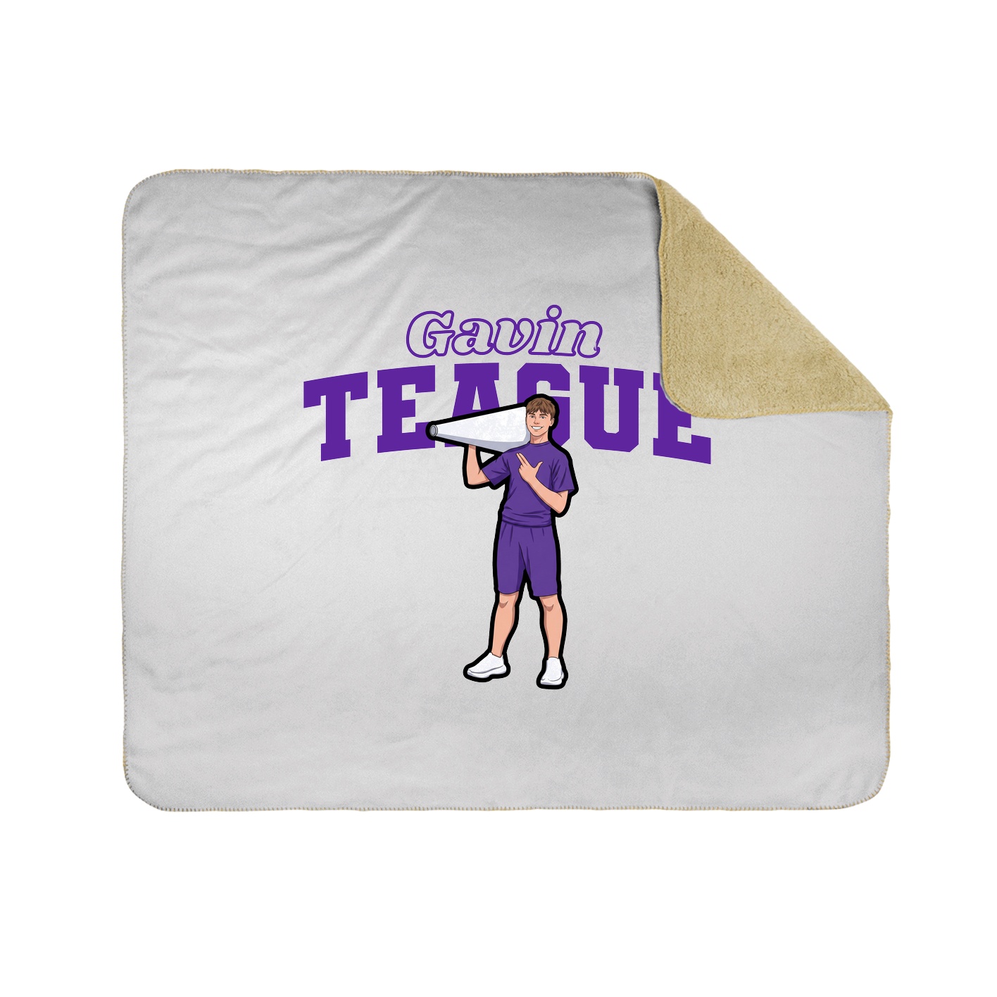 Throw Blanket — Name Arch in White