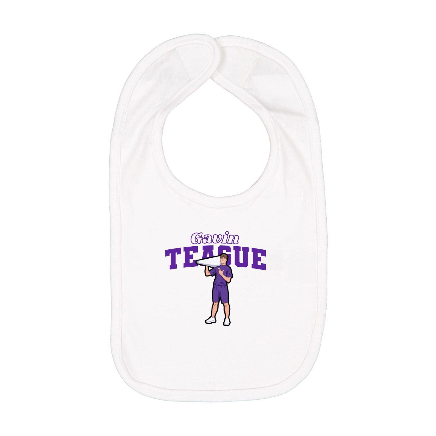 Infant Bib — Name Arch in White