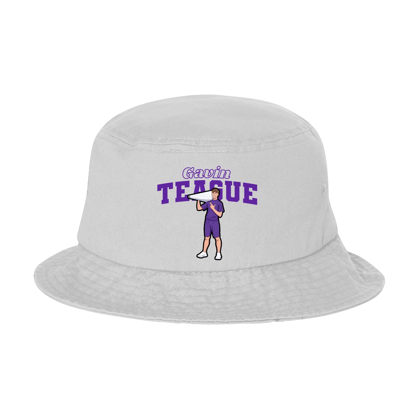 Bucket Cap — Name Arch in White
