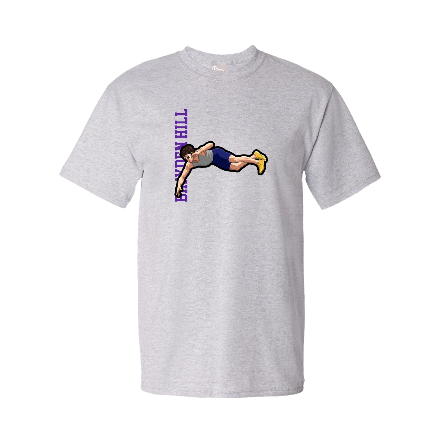 Youth Tee — Name Vertical in Grey