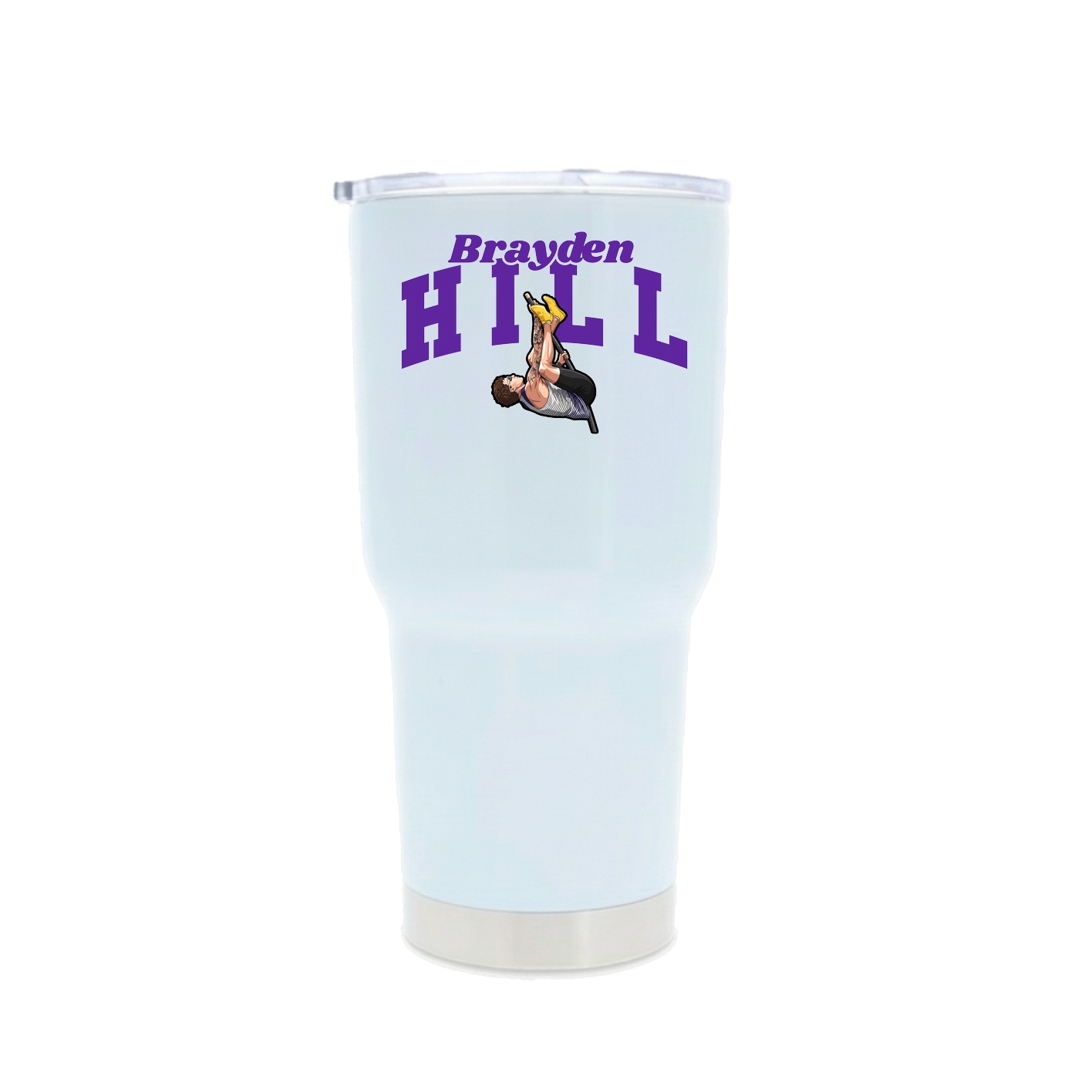 30oz Stainless Steel Tumbler — Signature Arch in White