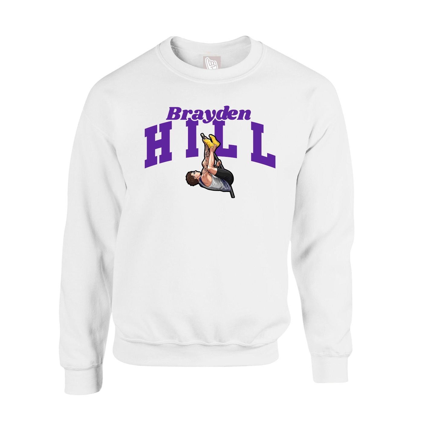 Fleece Crew — Signature Arch in White
