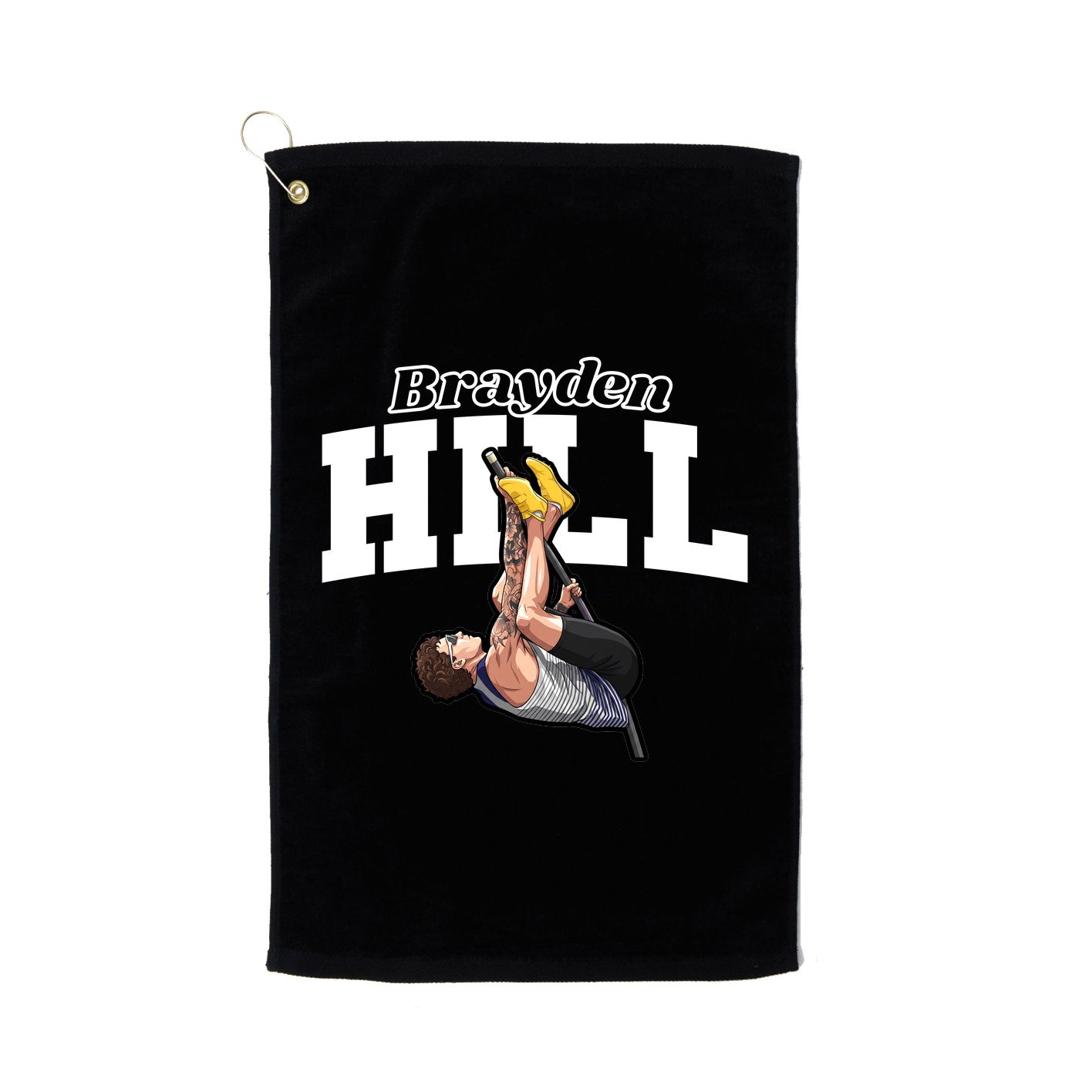 Golf Towel — Name Arch in Black