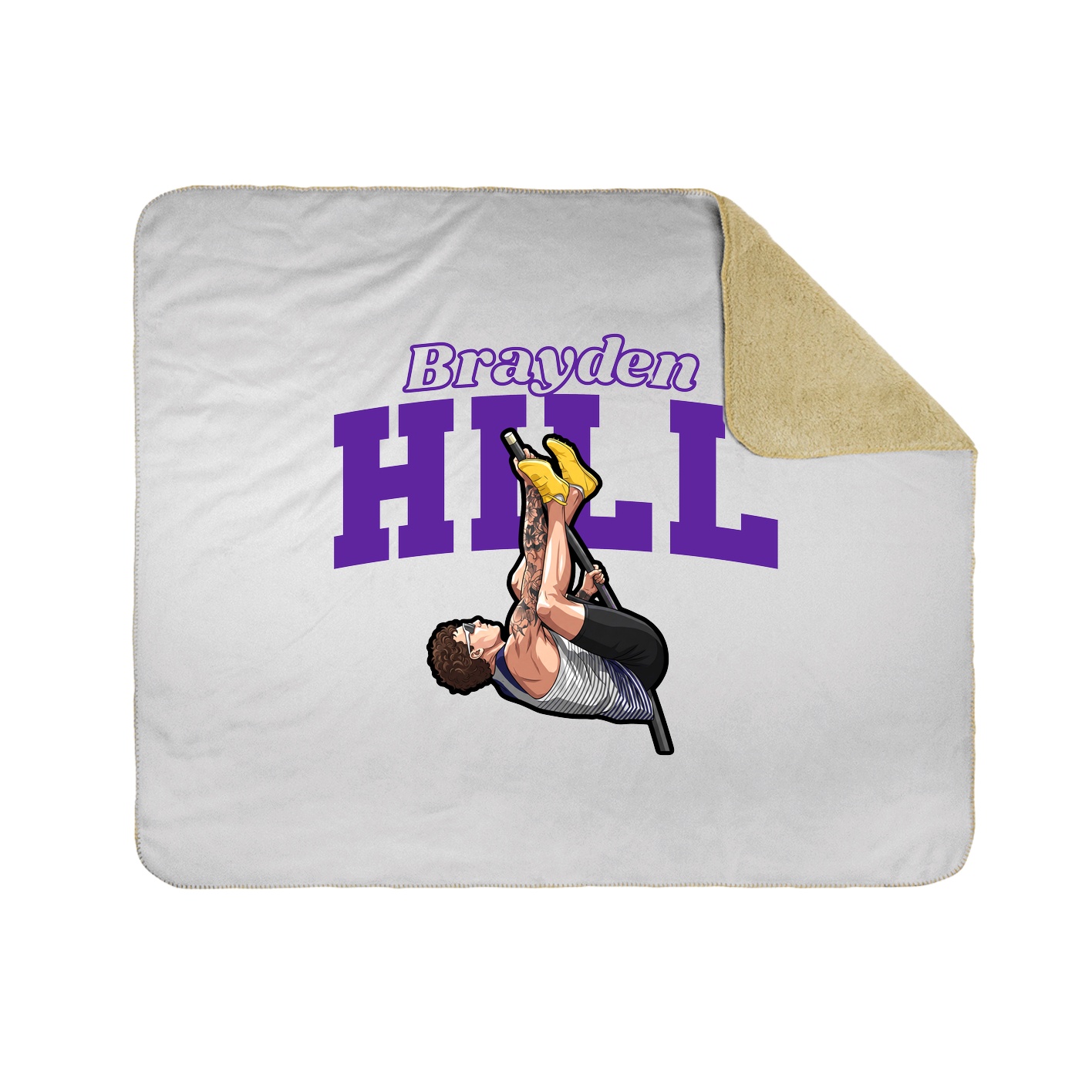 Throw Blanket — Name Arch in White