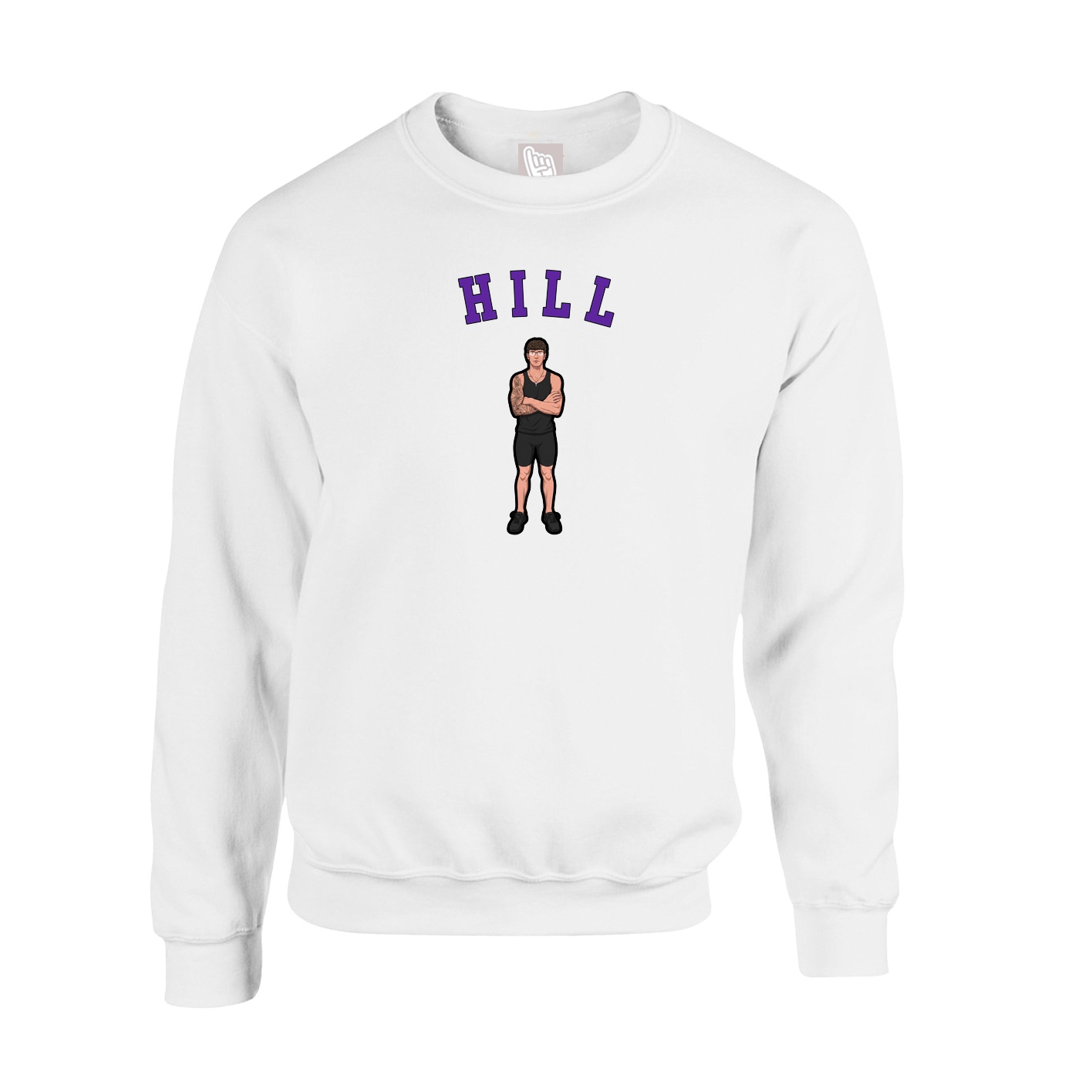 Fleece Crew — Shirsey Arch in White