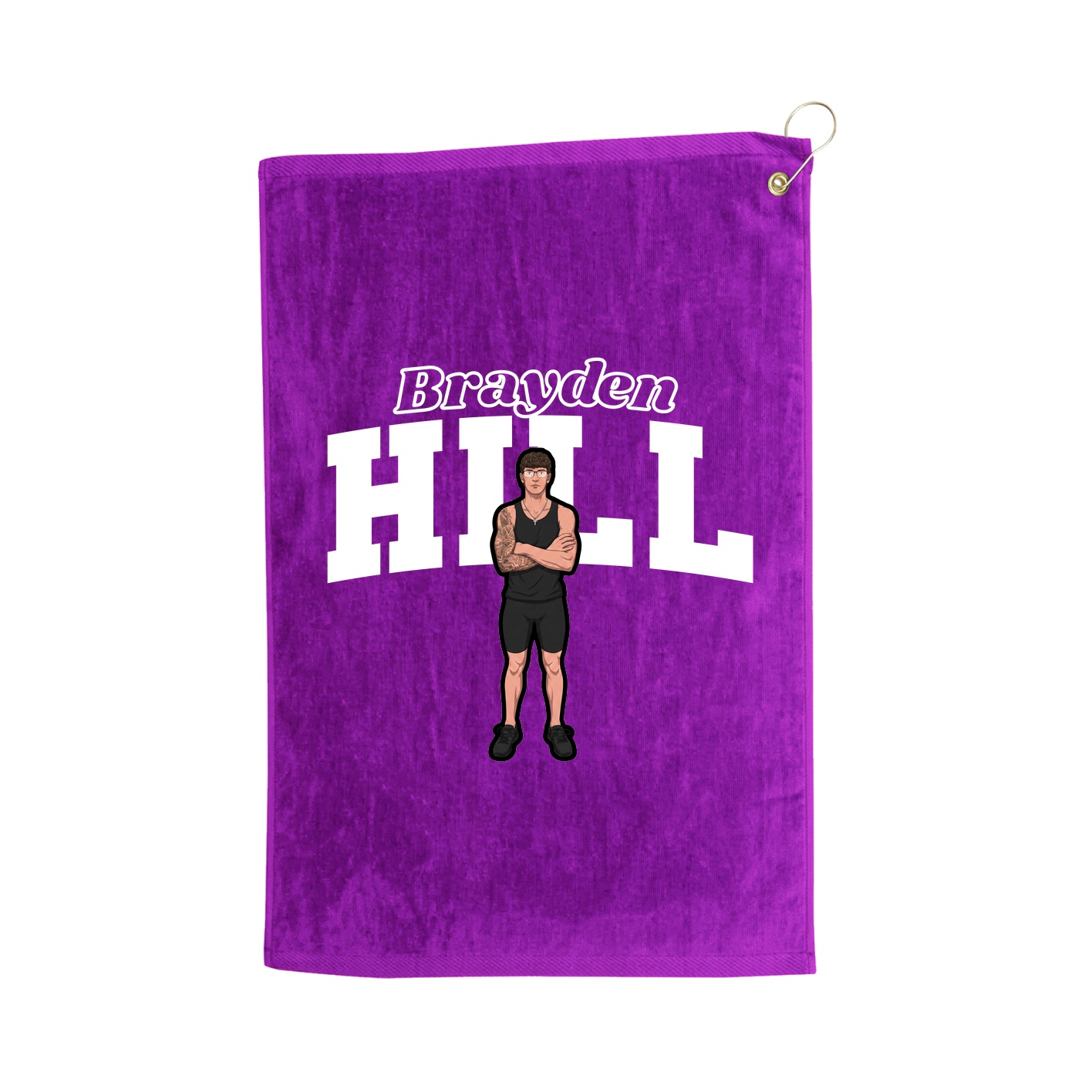 Golf Towel — Name Arch in Purple