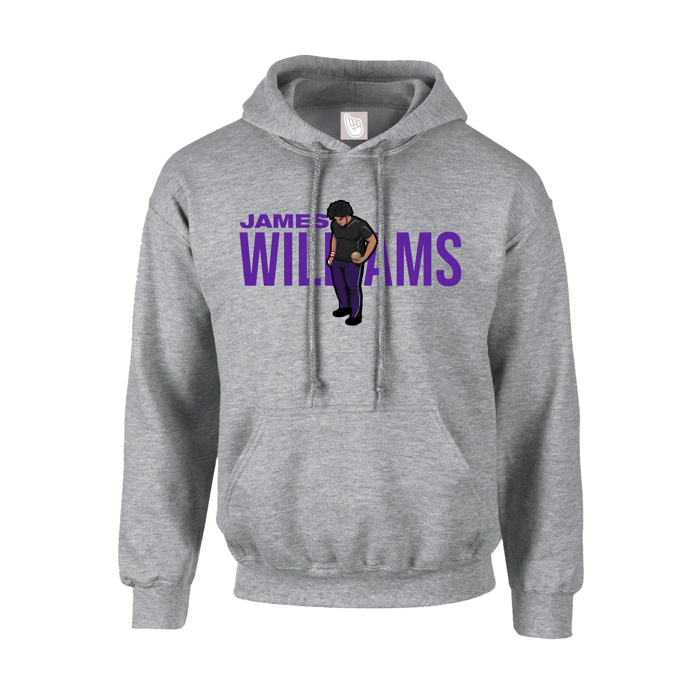 Youth Hoodie — Player Name in Grey