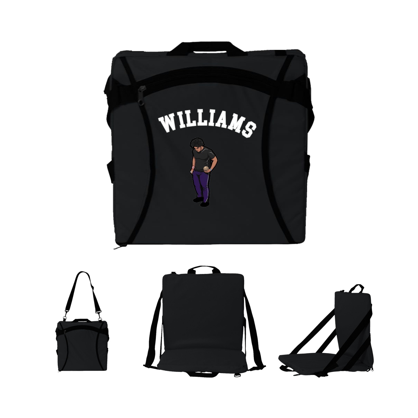 Folding Stadium Seat — Shirsey Arch in Black