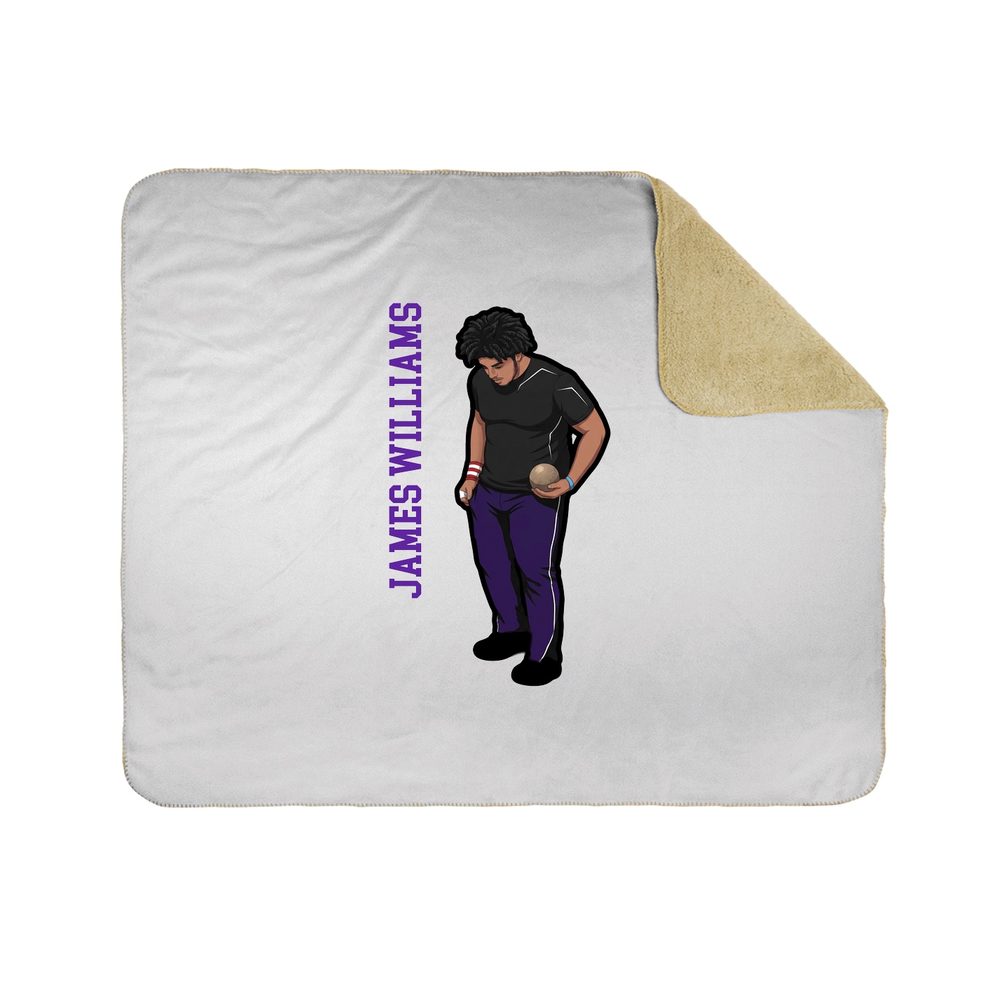 Throw Blanket — Name Vertical in White