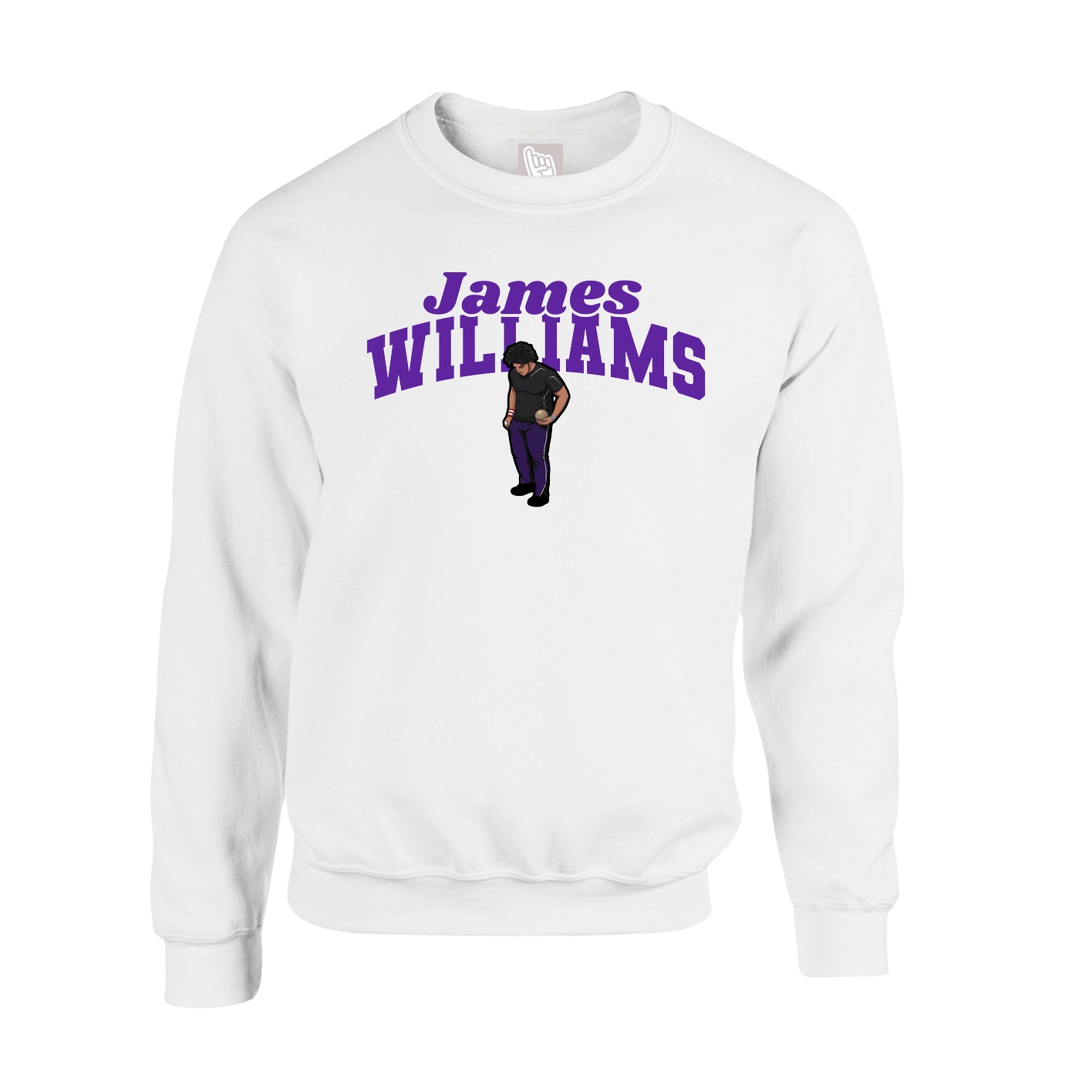 Fleece Crew — Signature Arch in White