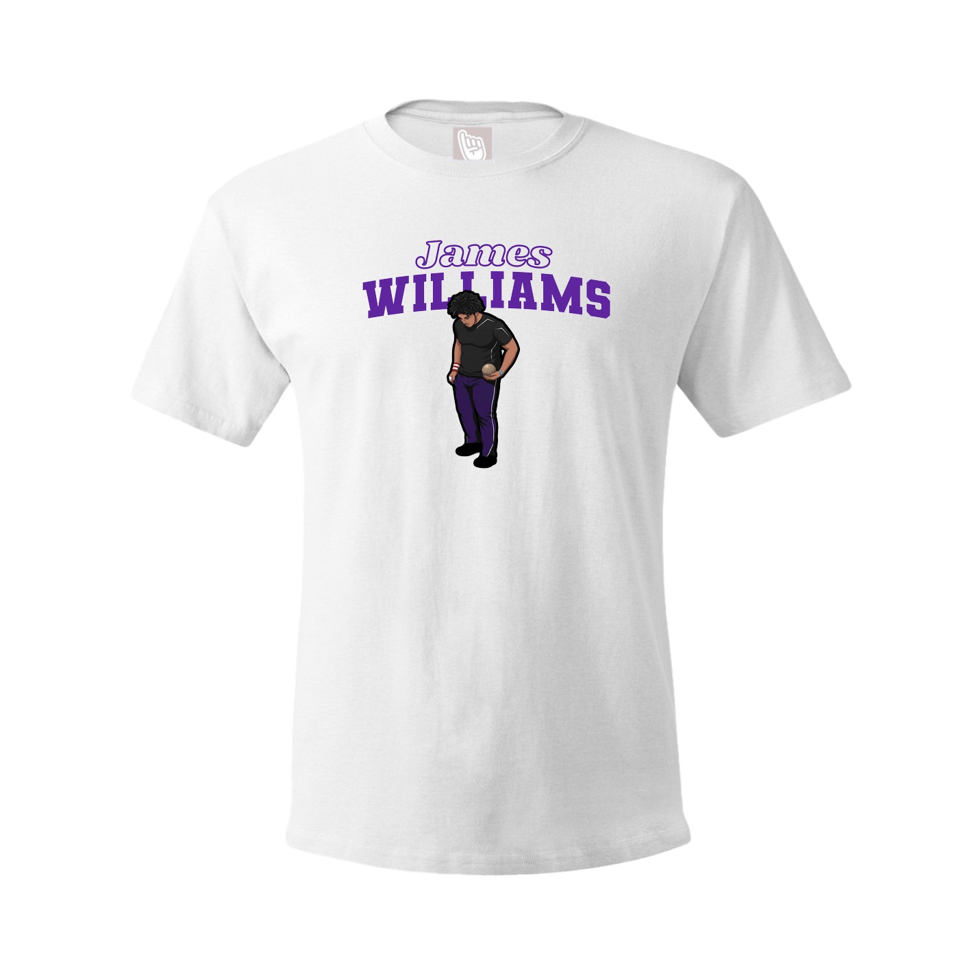 Youth Tee — Name Arch in White