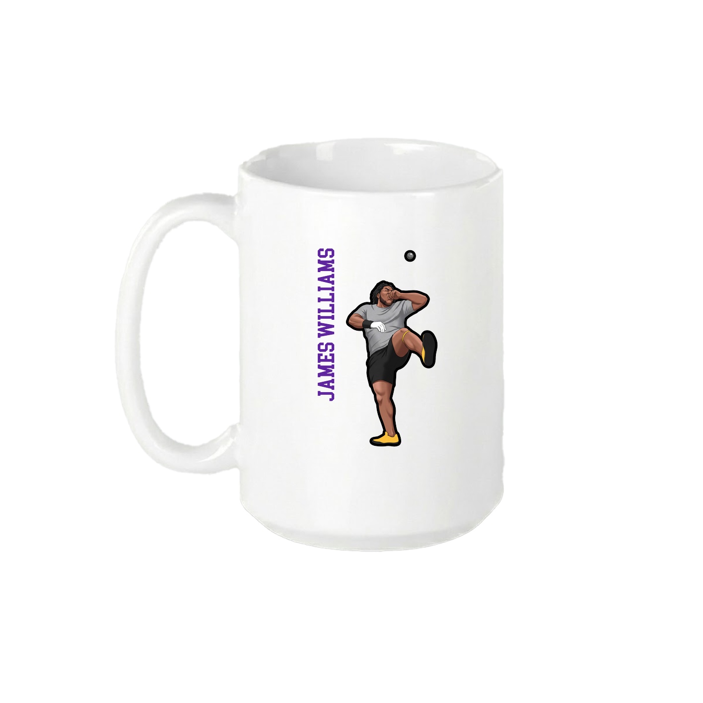 15oz Coffee Mug — Name Vertical in White