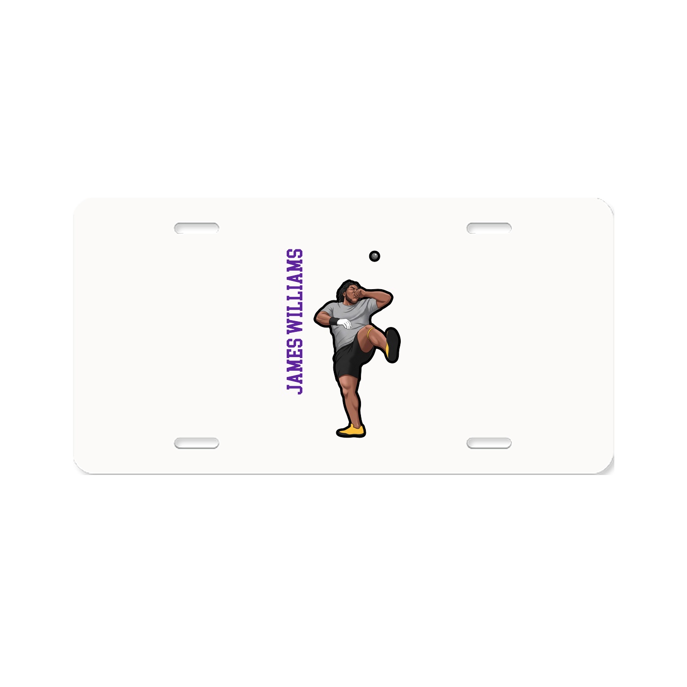 License Plate — Name Vertical in Classic