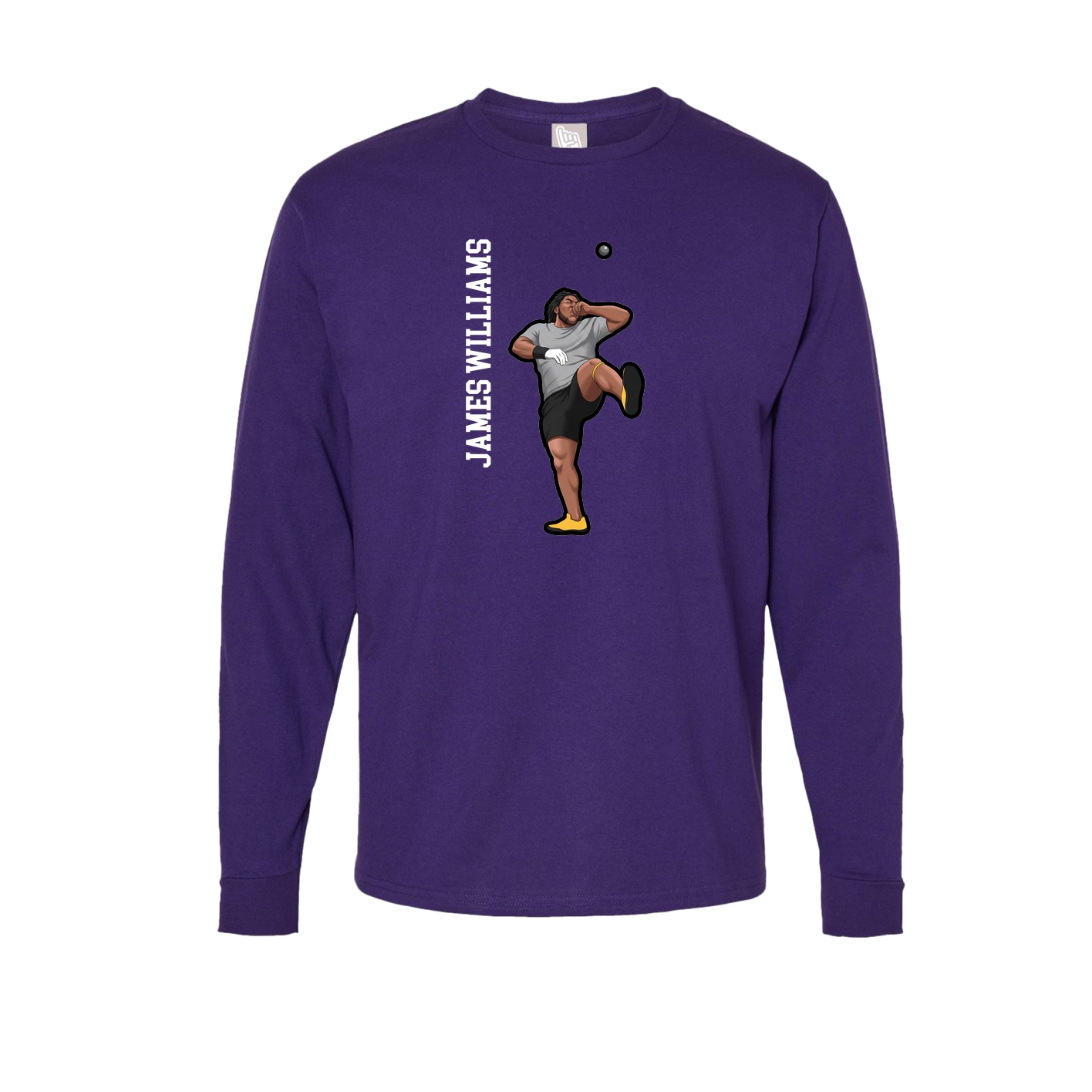 Long Sleeve Tee — Name Vertical in Purple