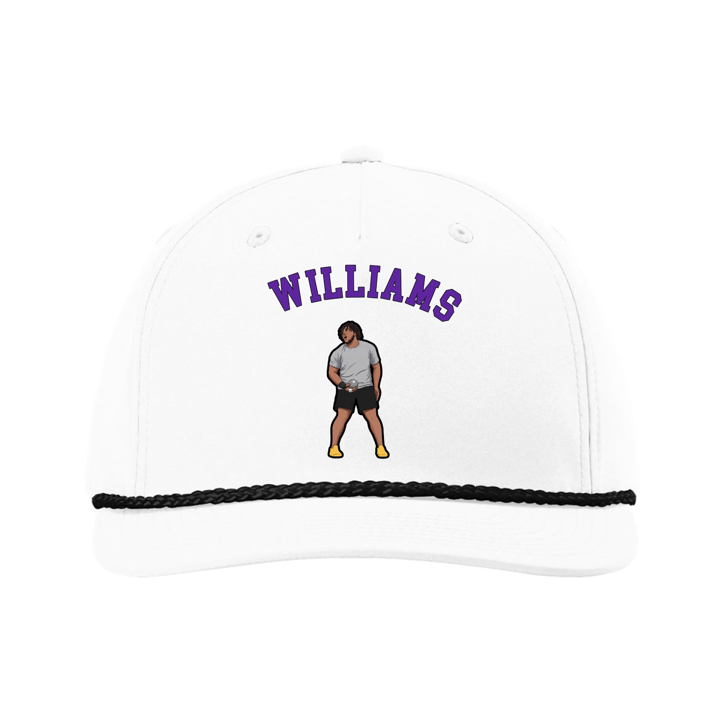Five-Panel Classic Rope Cap — Shirsey Arch in White