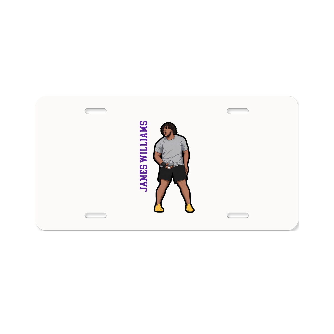 License Plate — Name Vertical in Classic