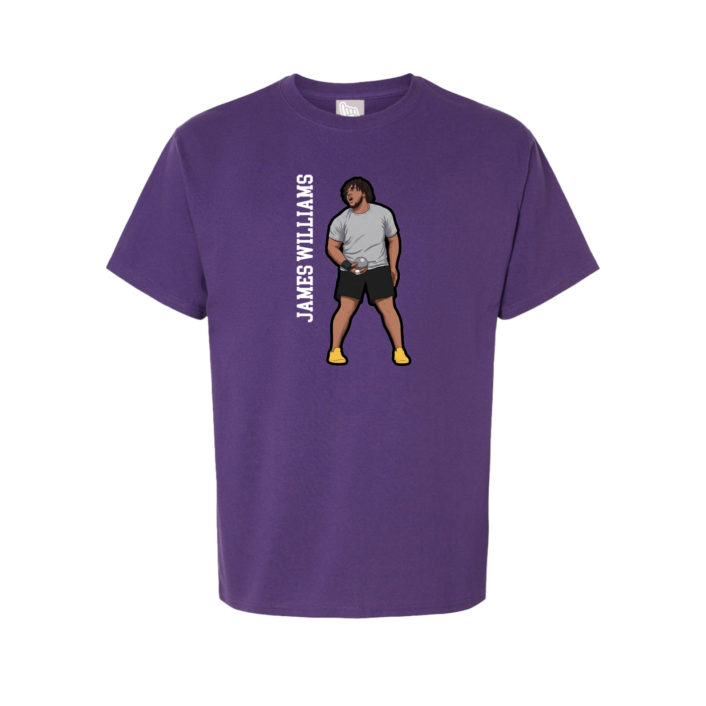 Youth Tee — Name Vertical in Purple