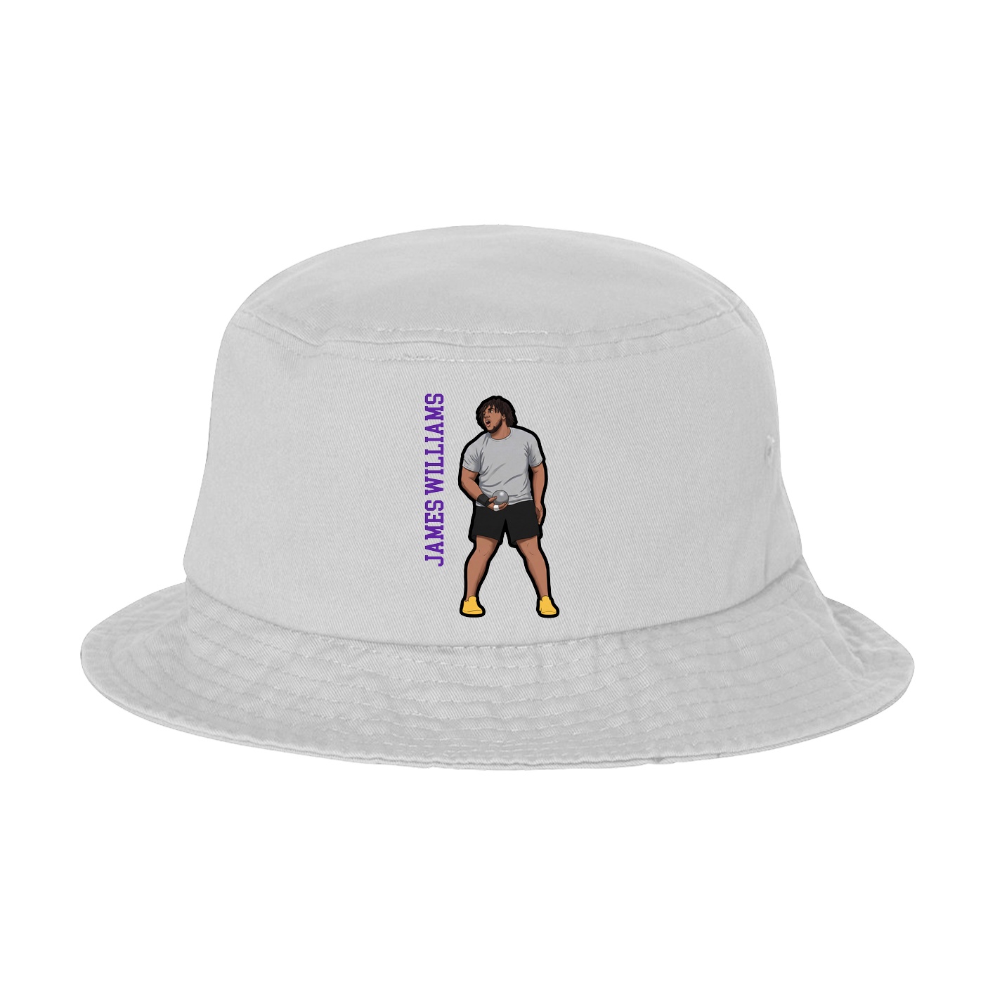 Bucket Cap — Name Vertical in White