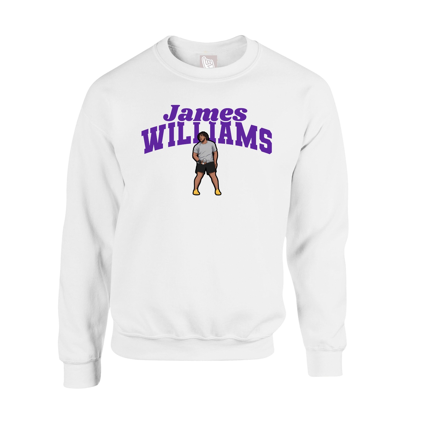 Fleece Crew — Signature Arch in White