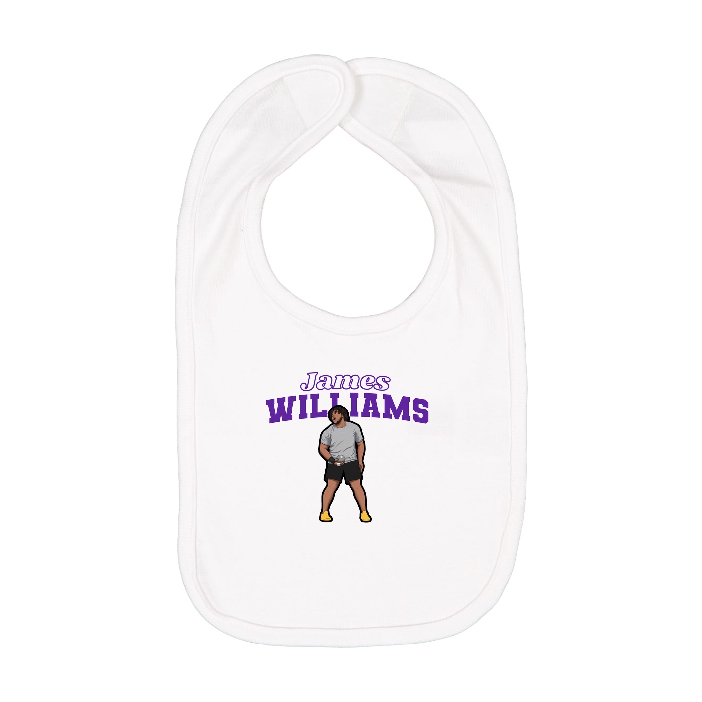 Infant Bib — Name Arch in White