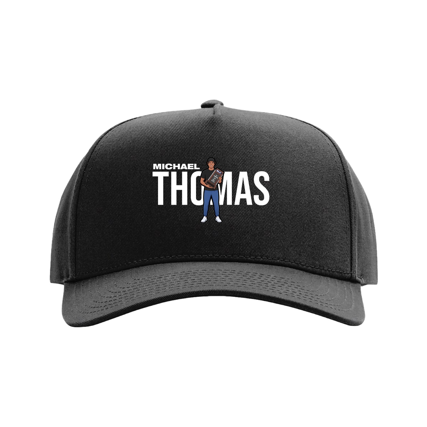 Full Fabric Five-Panel Champ Cap — Player Name in Black