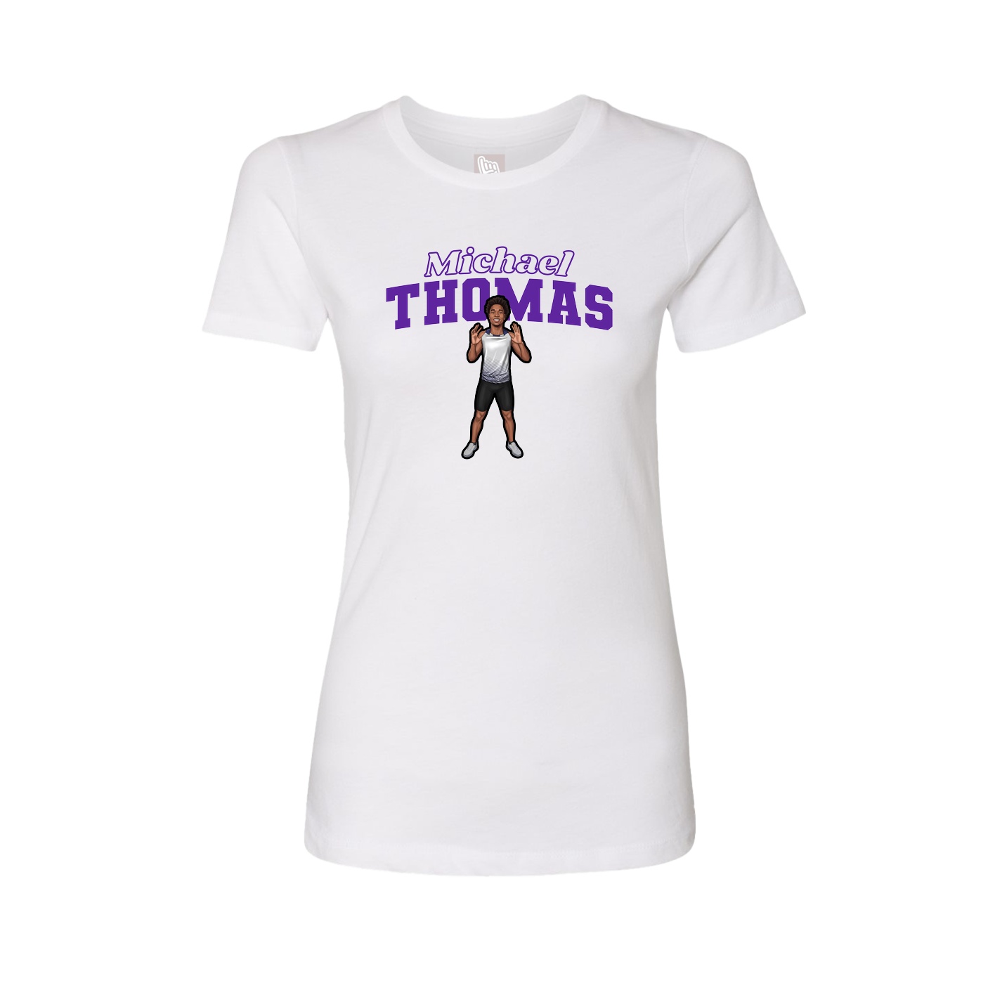 Womens Tee — Name Arch in White