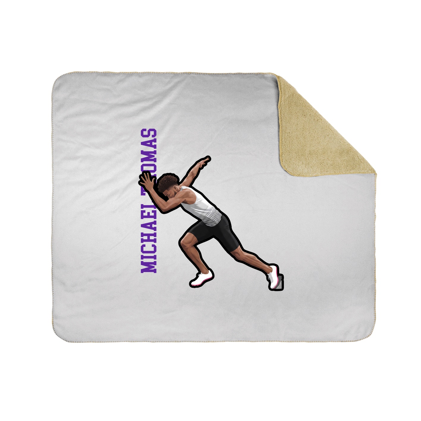 Throw Blanket — Name Vertical in White