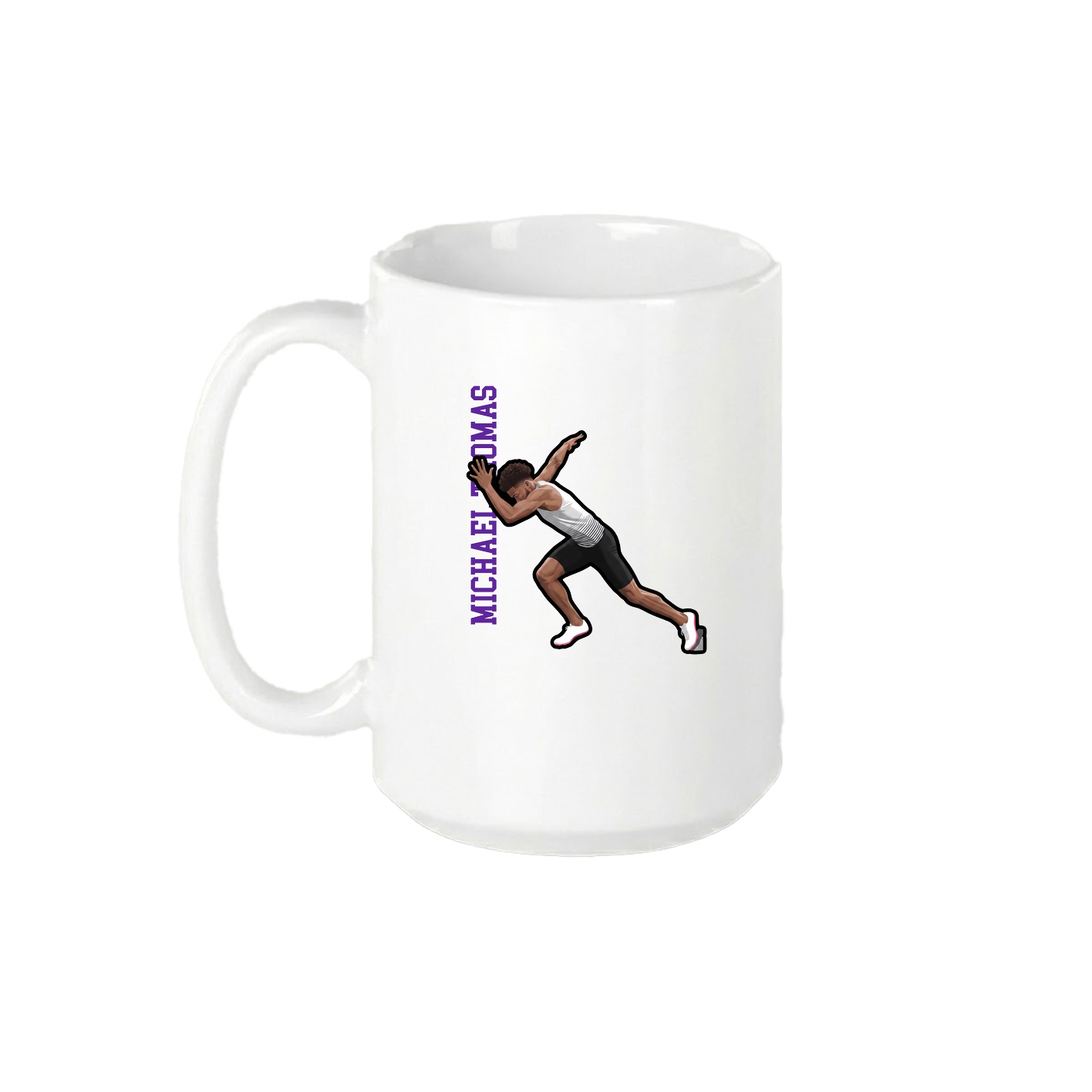 15oz Coffee Mug — Name Vertical in White