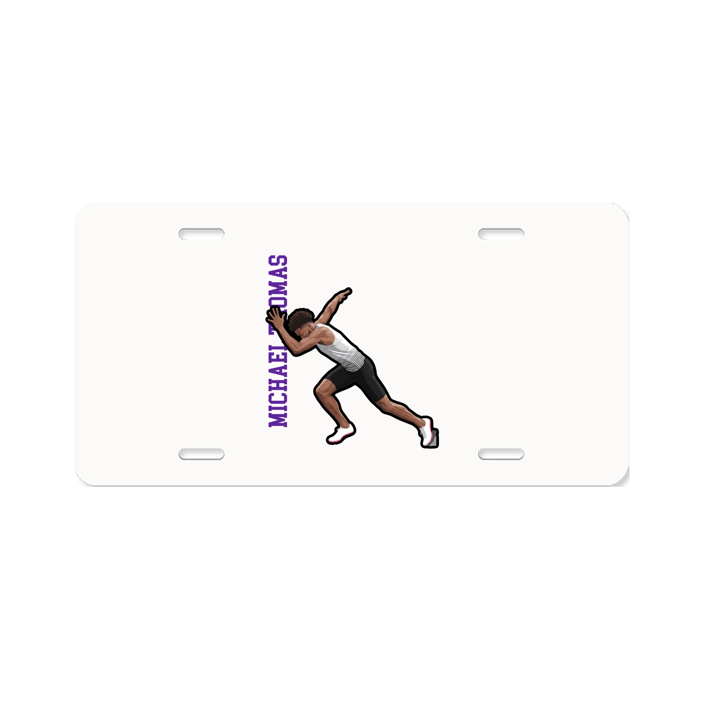 License Plate — Name Vertical in Classic