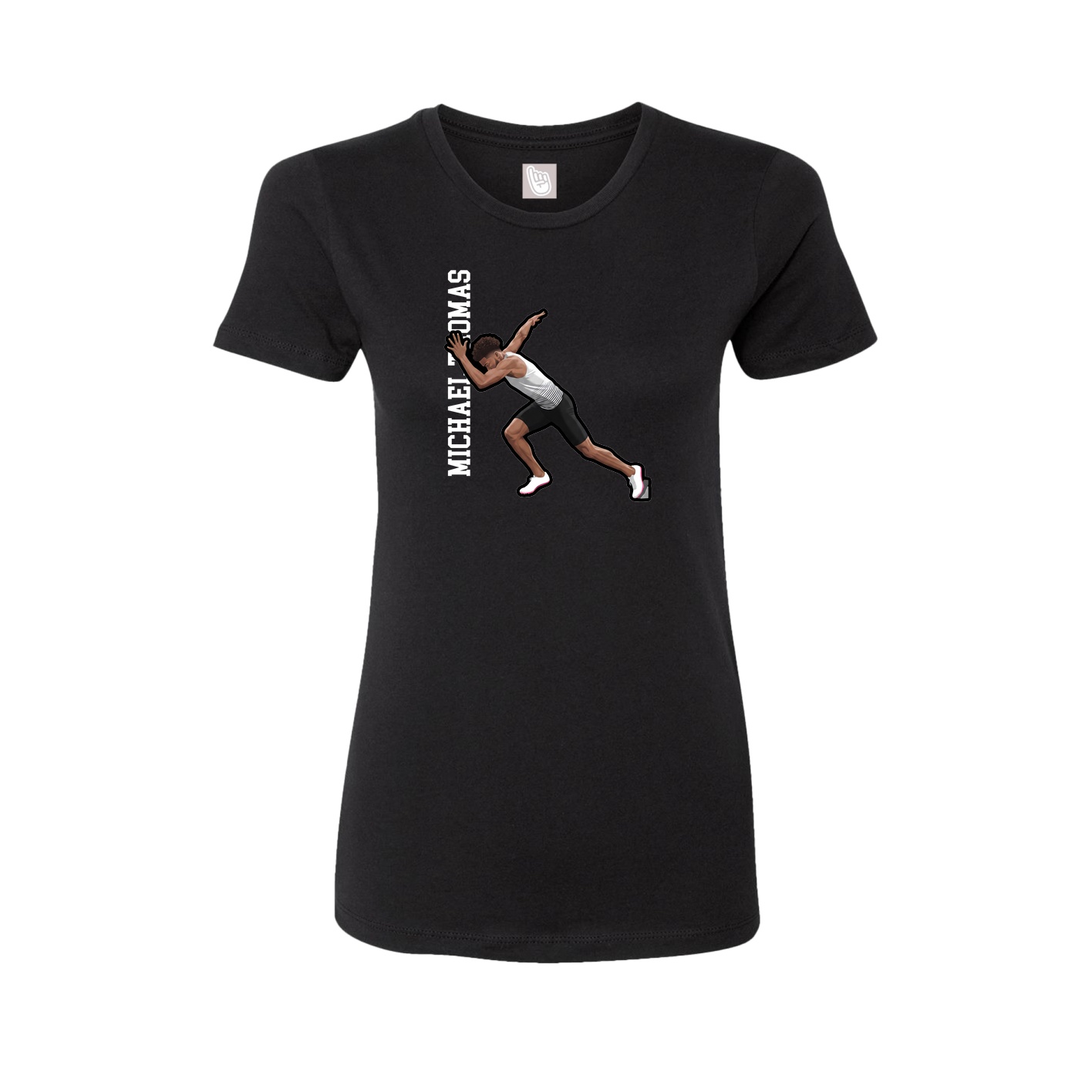 Womens Tee — Name Vertical in Black