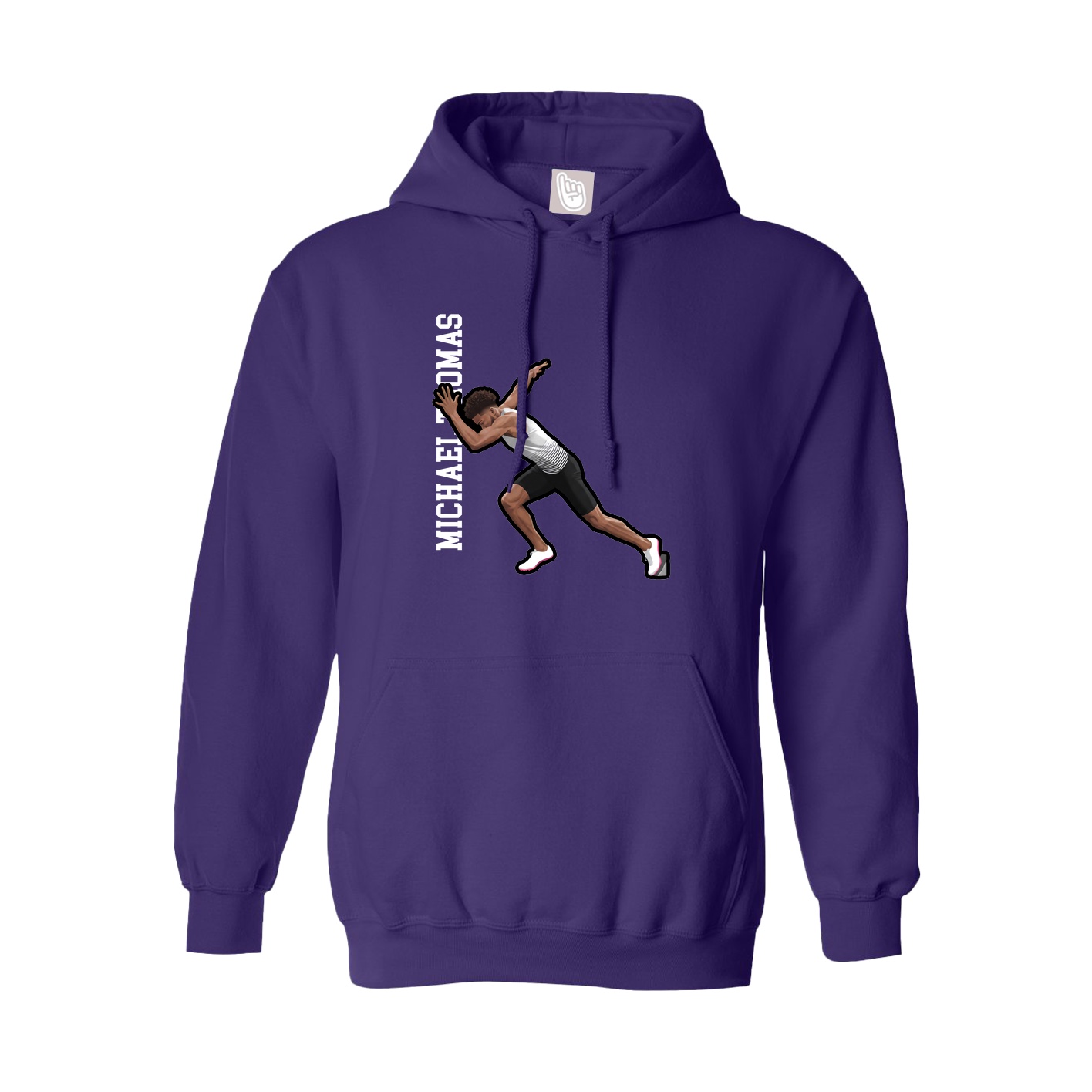 Hoodie — Name Vertical in Purple
