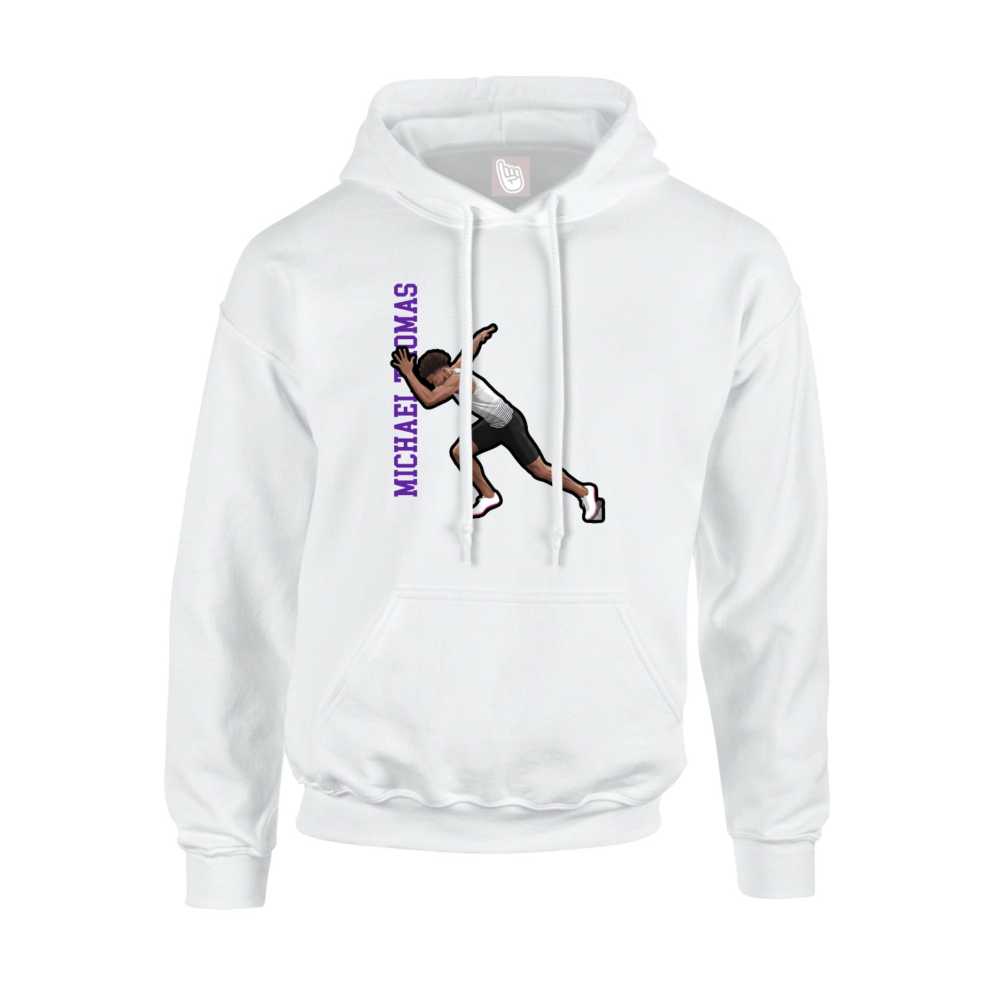 Youth Hoodie — Name Vertical in White