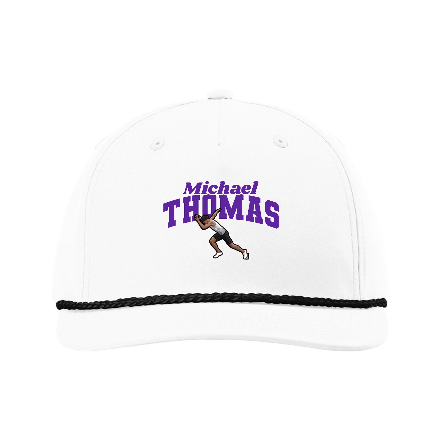Five-Panel Classic Rope Cap — Signature Arch in White