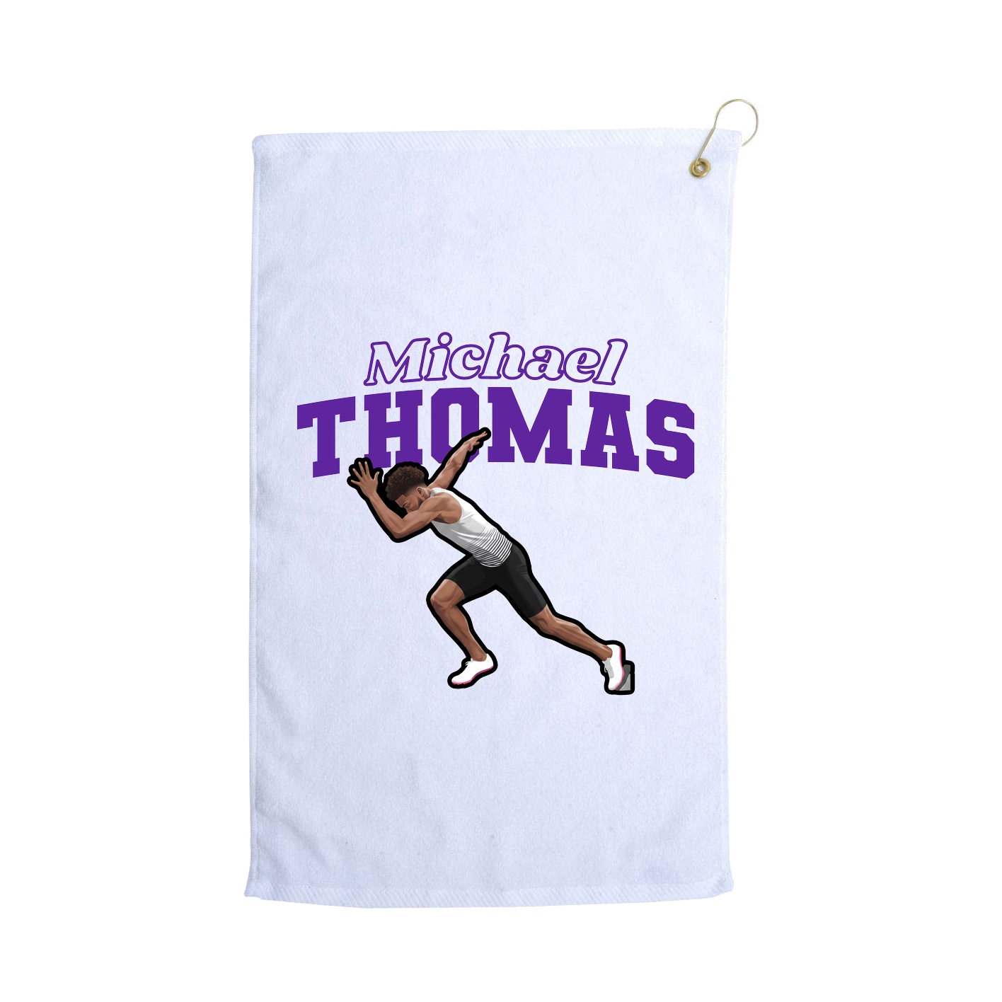 Golf Towel — Name Arch in White