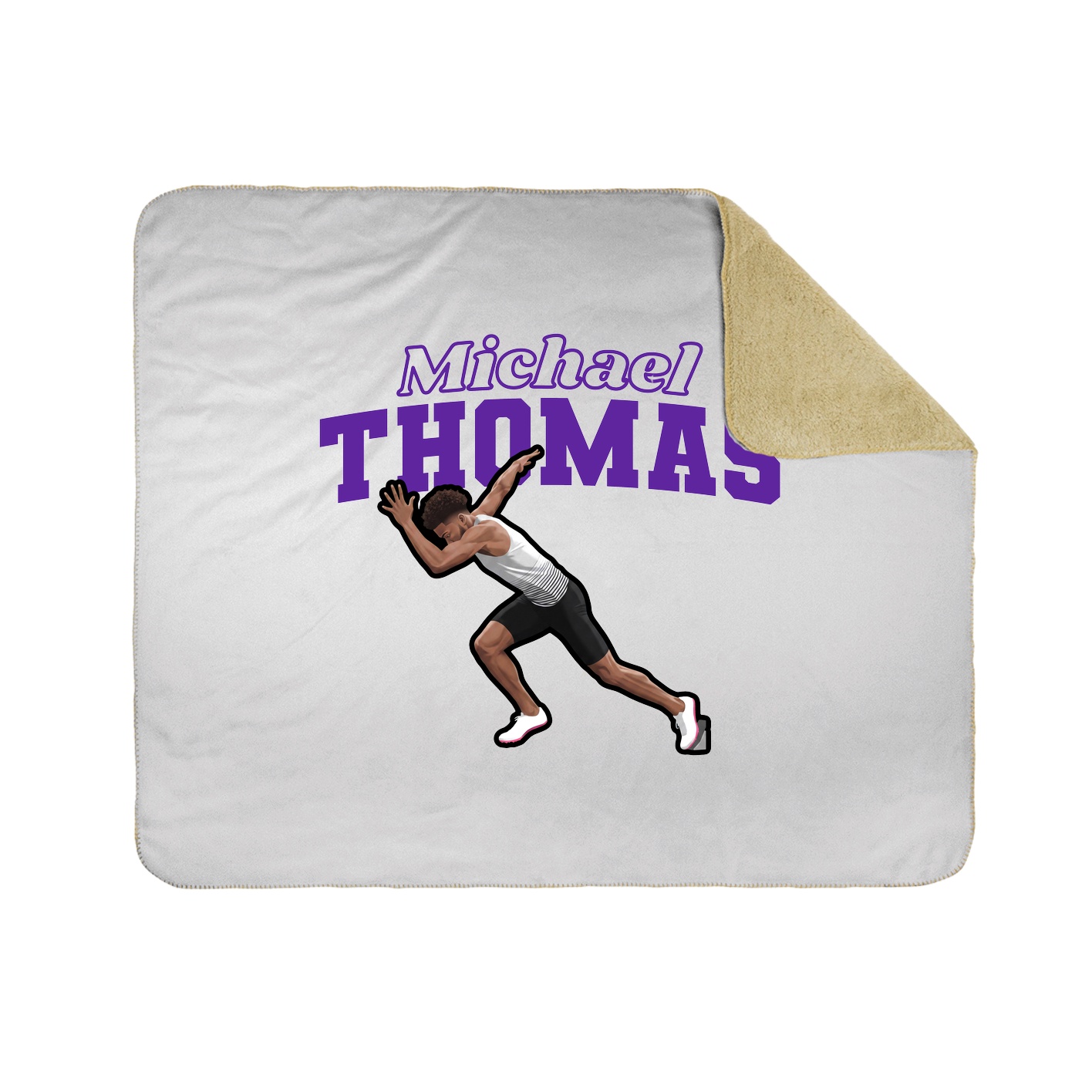 Throw Blanket — Name Arch in White