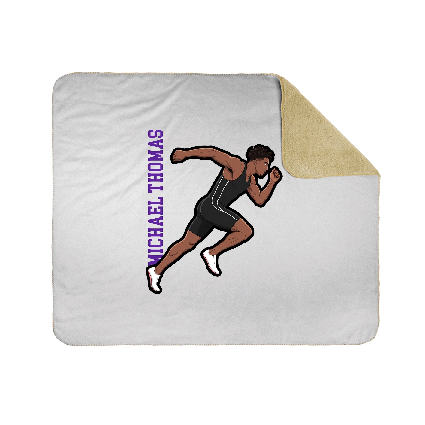 Throw Blanket — Name Vertical in White