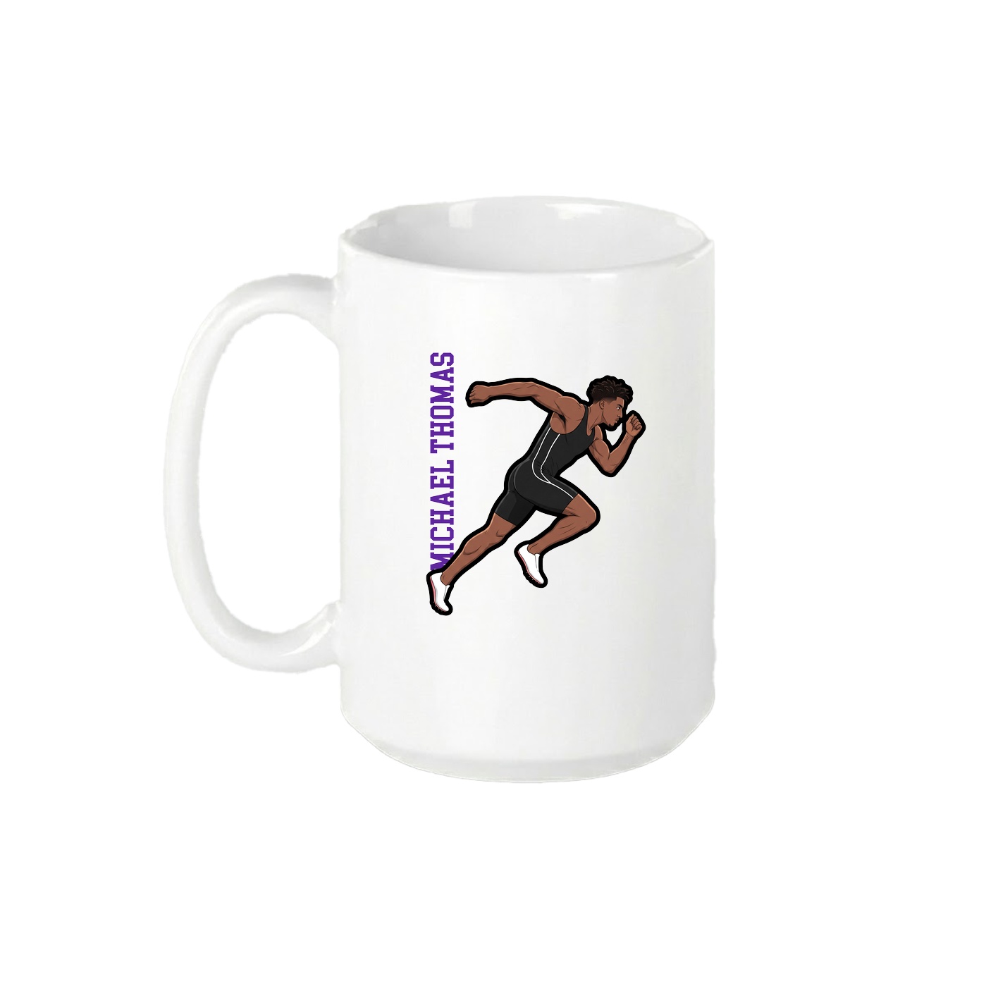 15oz Coffee Mug — Name Vertical in White