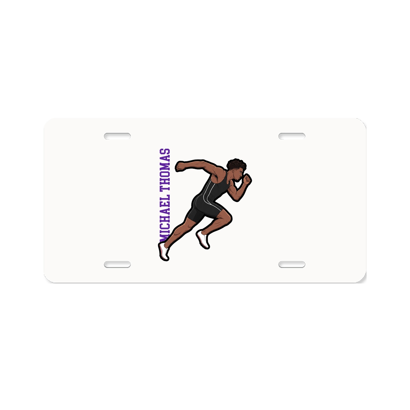 License Plate — Name Vertical in Classic