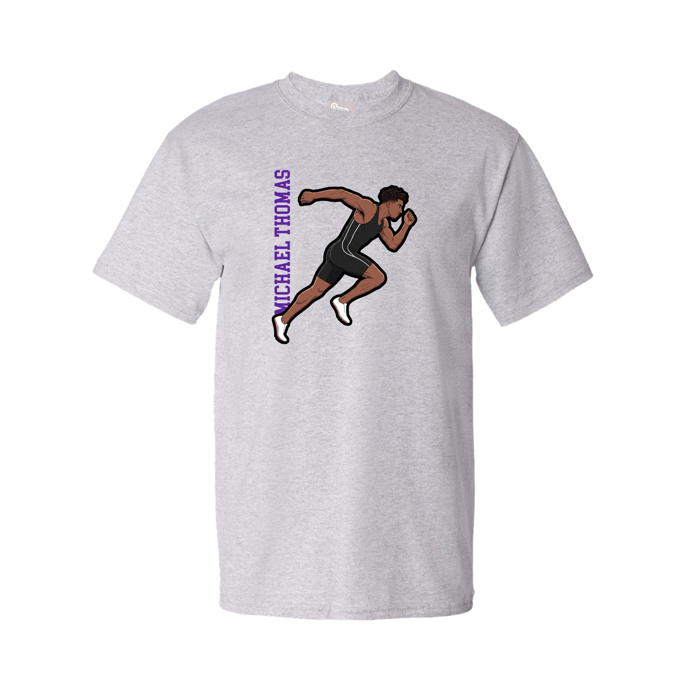 Youth Tee — Name Vertical in Grey