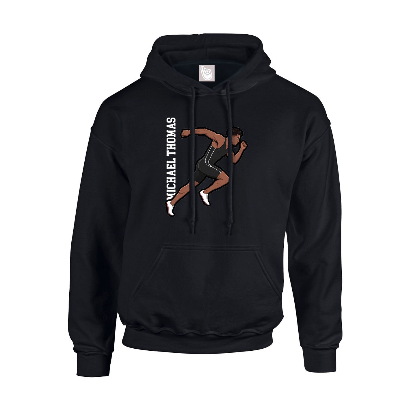 Youth Hoodie — Name Vertical in Black