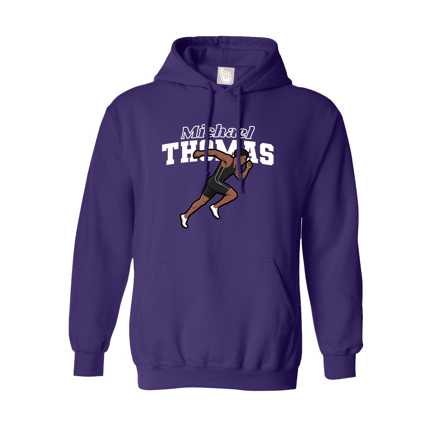 Youth Hoodie — Name Arch in Purple