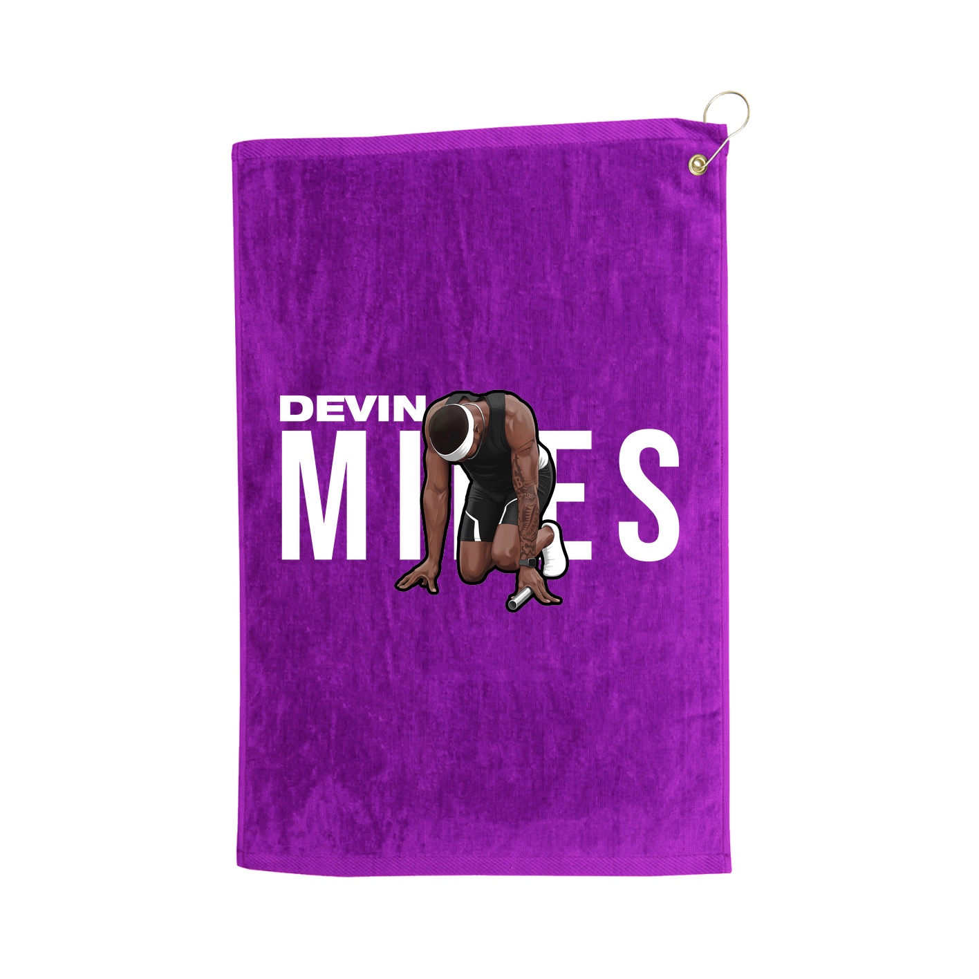 Golf Towel — Player Name in Purple