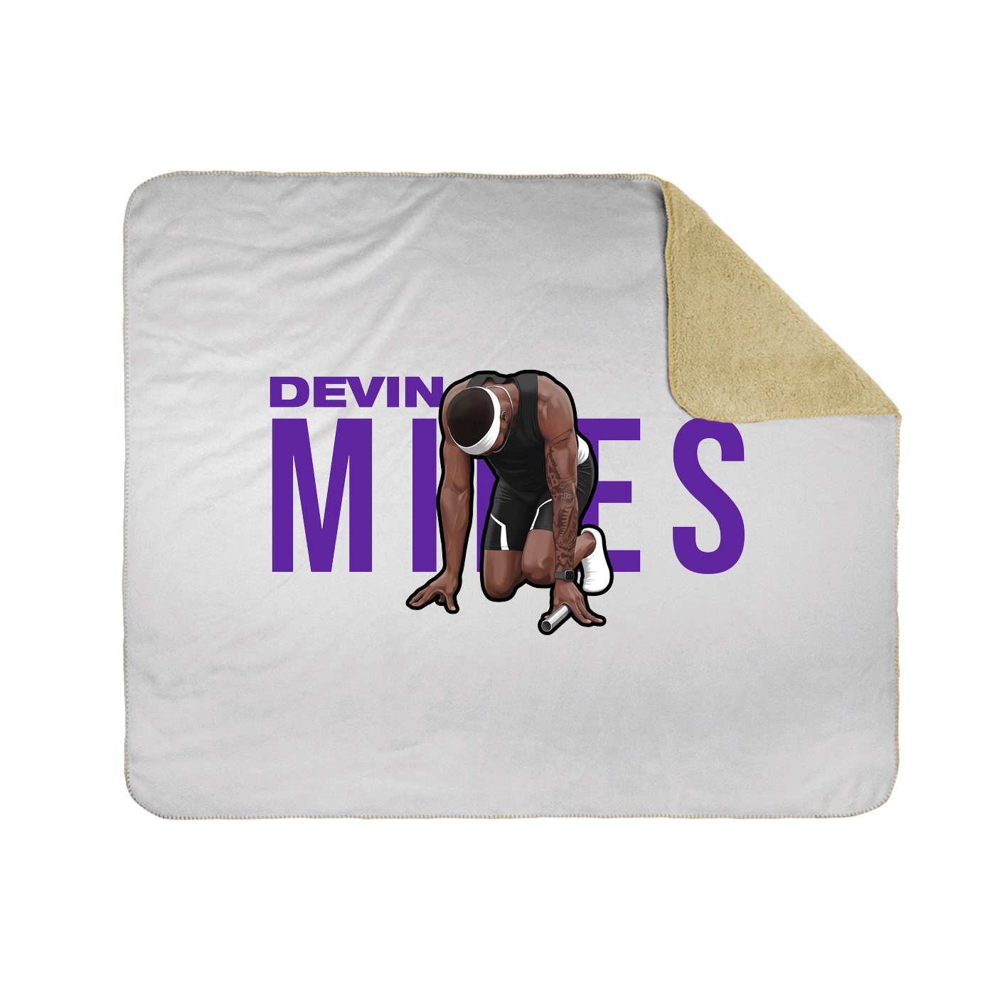 Throw Blanket — Player Name in White