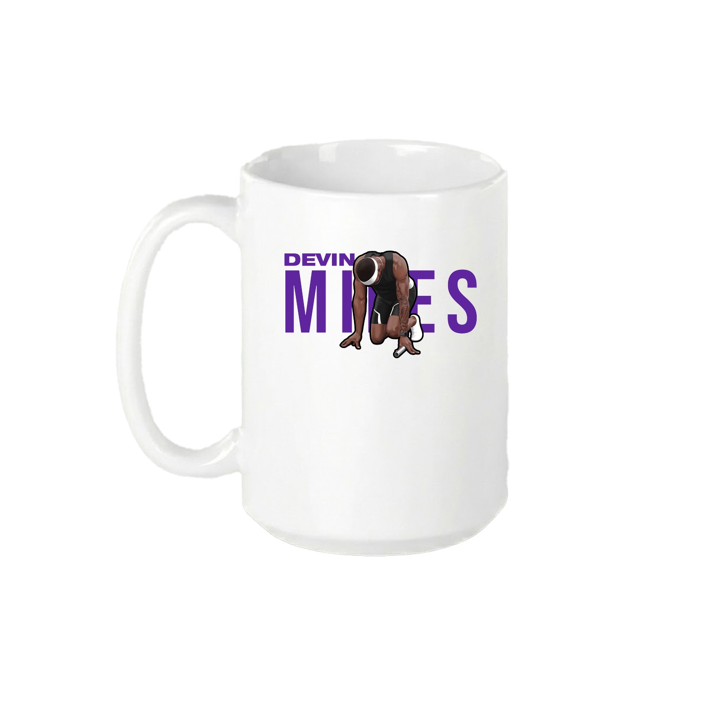 15oz Coffee Mug — Player Name in White
