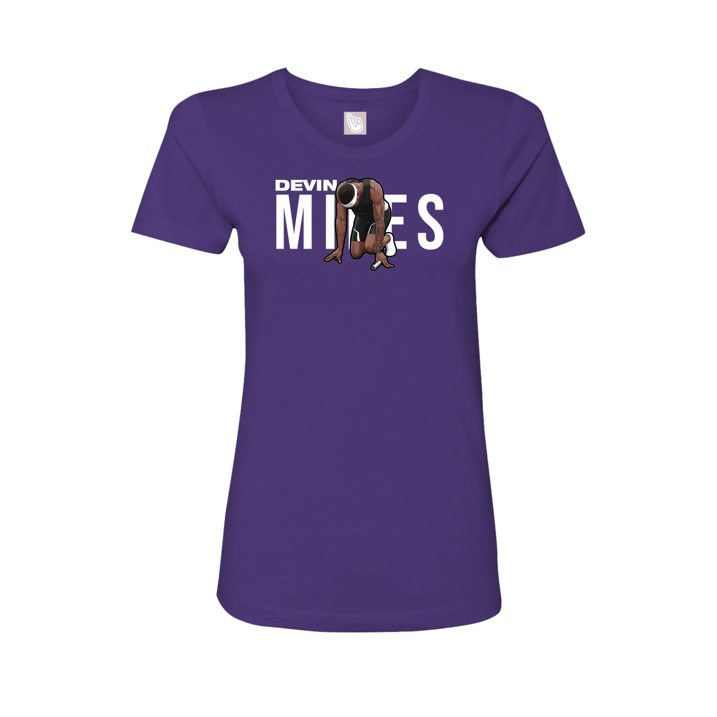 Fitted Women's Tee — Player Name in Purple