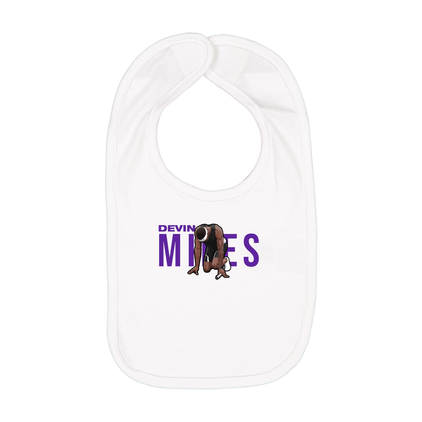 Infant Bib — Player Name in White