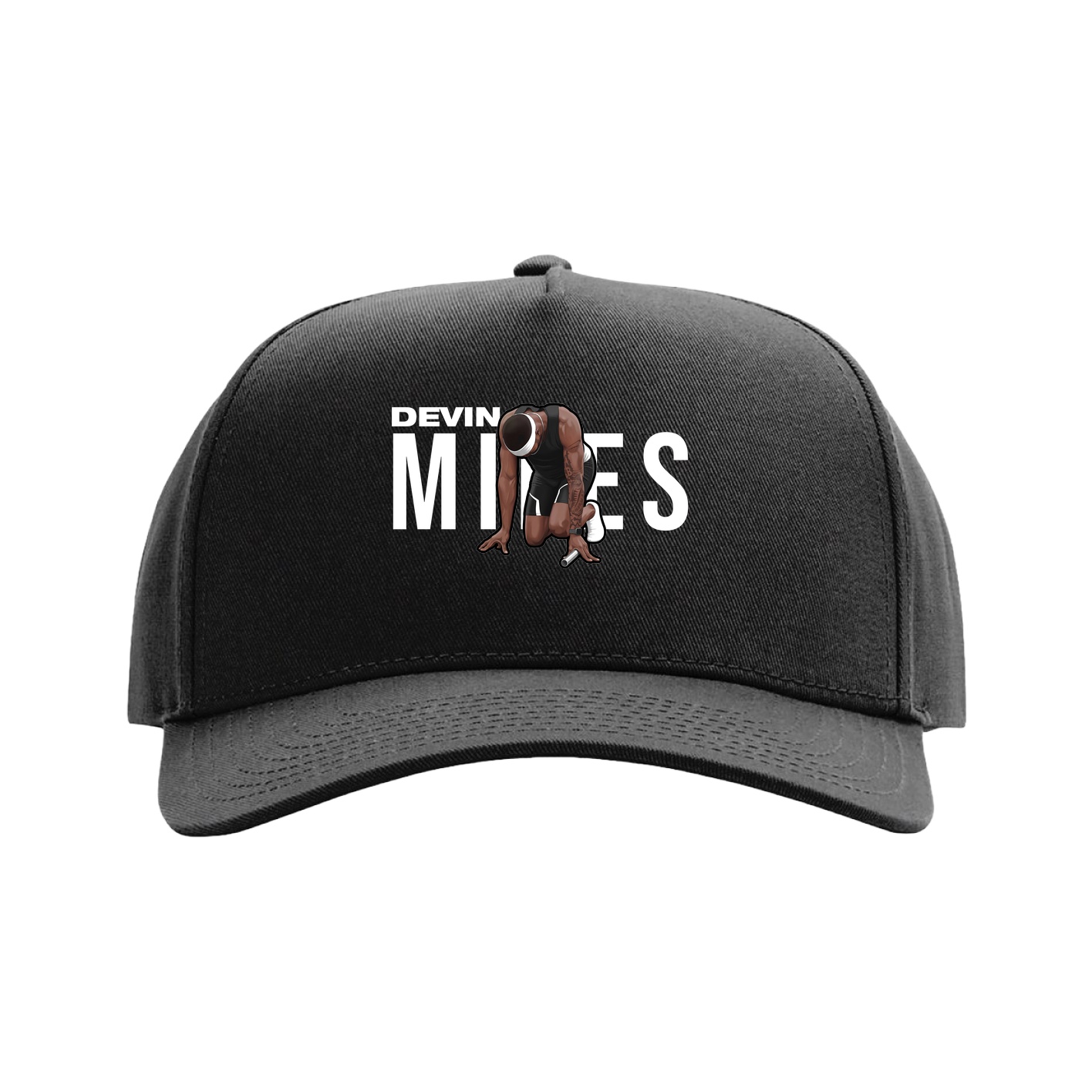 Full Fabric Five-Panel Champ Cap — Player Name in Black