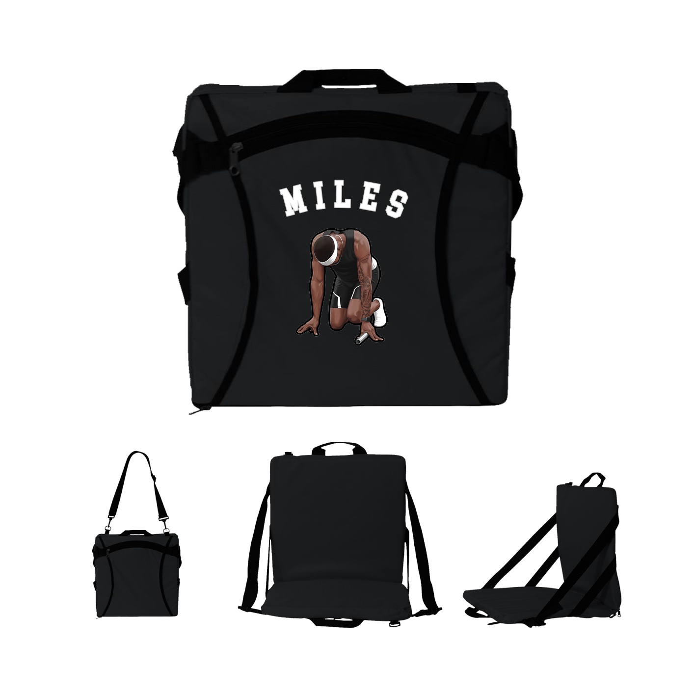 Folding Stadium Seat — Shirsey Arch in Black
